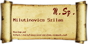 Milutinovics Szilas névjegykártya